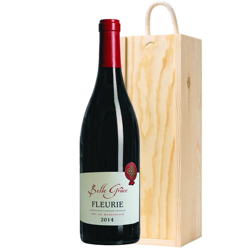 Fleurie Domaine du Montillet 75cl Red Wine in Wooden Sliding lid Gift Box